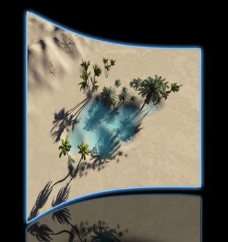 Oasis in the desert made in 3d software