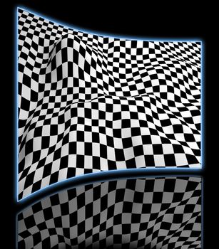 wavy  checkered pattern made in 3d software