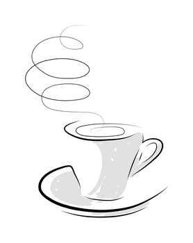 sketch illustration - cup of coffee made in 2d software