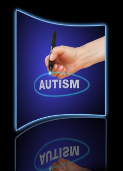 writing word  Autism with marker on gradient background made in 2d software