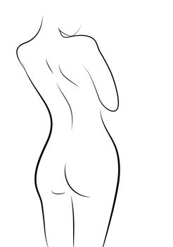 Stylized Sketch of a sexy woman made in 2d software