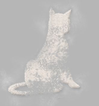 Elegant cat done  from  flour  in  a minimal style