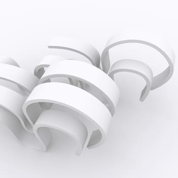 3d Rendering of White Arch Construction. Abstract Architecture Background