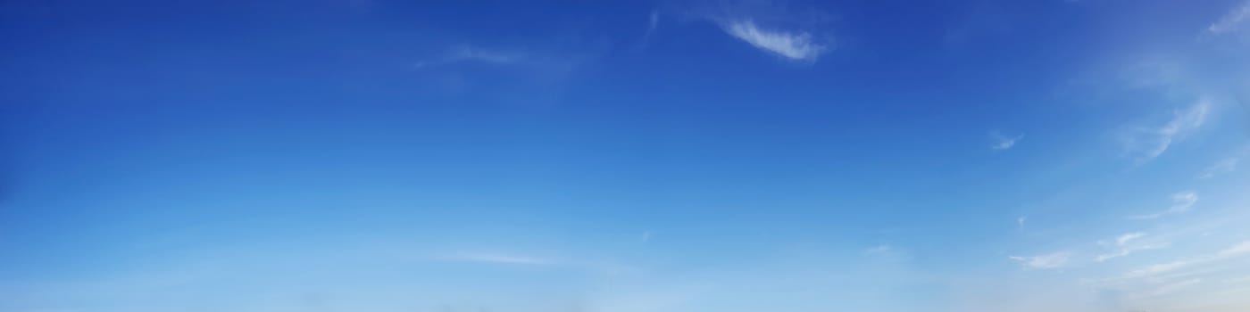 Panorama sky with cloud on a sunny day. Beautiful cirrus cloud.