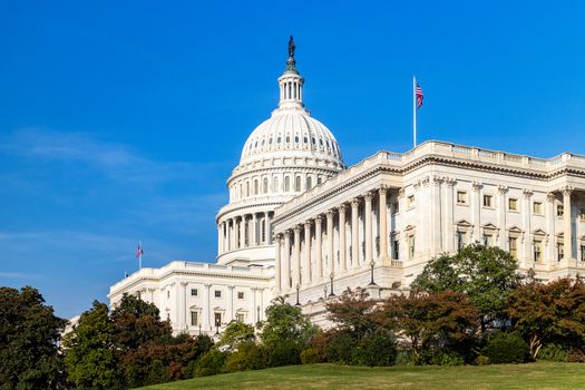 The United States Capitol building on a sunny day. Washington DC, USA.