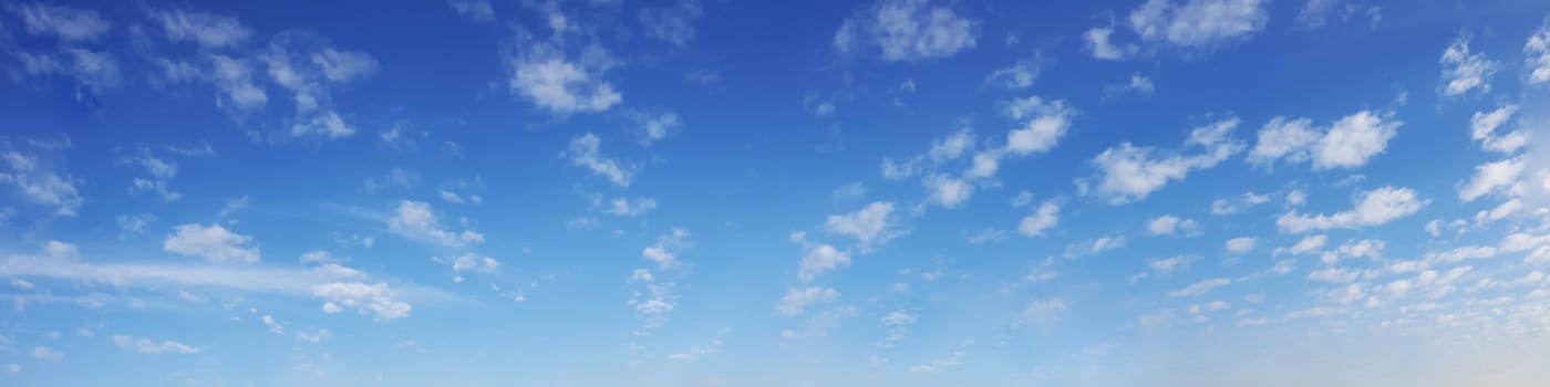 Panorama sky with cloud on a sunny day. Beautiful cirrus cloud.