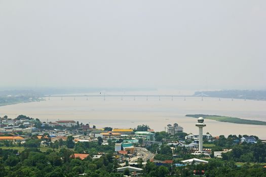 High angle view of the Mekong River Thailand side