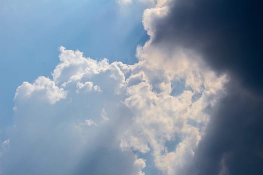 Bright sky and white clouds background.