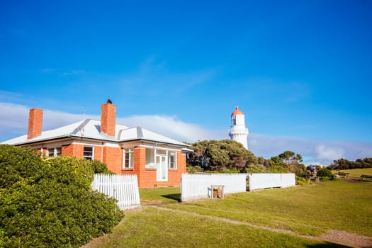 Cape Schanck Lighthouse Reserve on a cool clear winter's morning on the Mornington Peninsula in Victoria, Australia