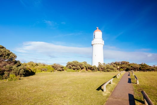 Cape Schanck Lighthouse Reserve on a cool clear winter's morning on the Mornington Peninsula in Victoria, Australia