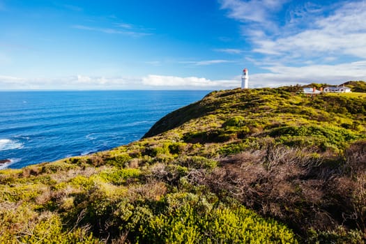 Cape Schanck Lighthouse Reserve on a cool clear winter's morning on the Mornington Peninsula in Victoria, Australia