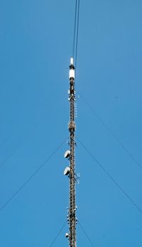 On Caradon Hill Cornwall UK. Communication masts.