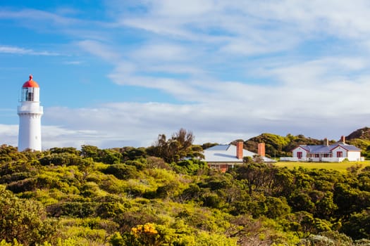 Cape Schanck Lighthouse Reserve on a cool clear winter's morning on the Mornington Peninsula in Victoria, Australia