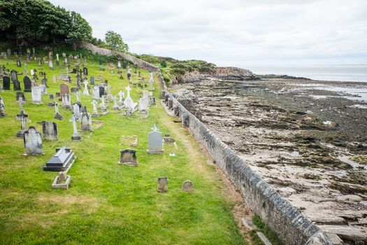 at Peters church graveyard at heysham village