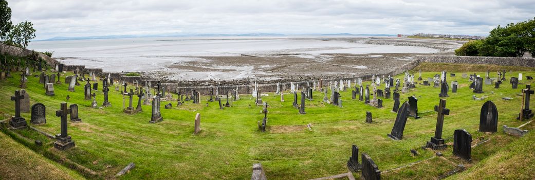 at Peters church graveyard at heysham village