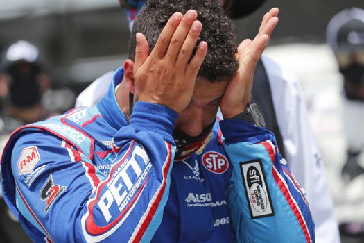 June 22, 2020 - Talldega, Alabama, USA: #43 driver, Darrell Wallace Jr, is overcome by emotion before the Geico 500 at Talladega Superspeedway in Talldega, Alabama. The day before, a noose was found in his garage, both NASCAR and the FBI are investigating the incident.