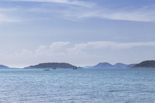 Island on sea with cloud and sky