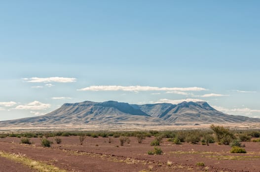 View of the Brukkaros mountain, an extinct volcano, between Keetmanshoop and Mariental