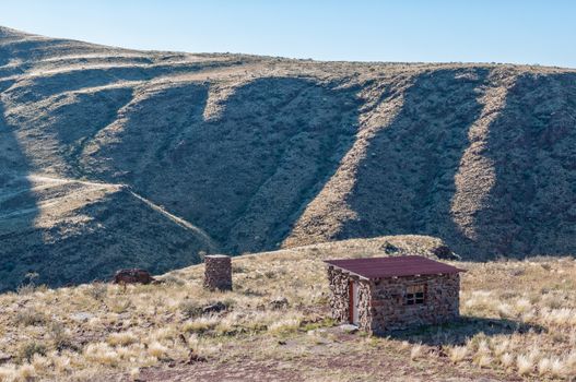 Buidings at the camping site on Brukkaros mountain, an extinct volcano