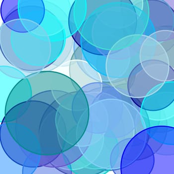 Abstract minimalist blue illustration with circles useful as a background