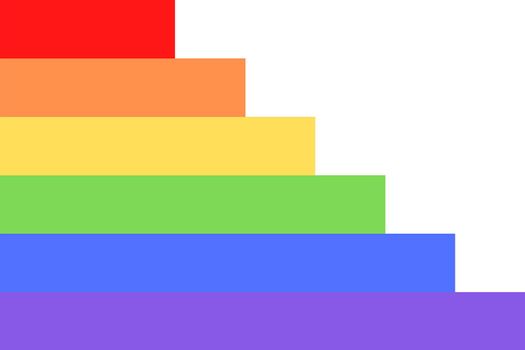 Illustration of colorful rainbow flag or pride flag / banner of LGBTQ (Lesbian, gay, bisexual, transgender & Queer) organization. June is celebrated as the Pride month and parades are held in cities