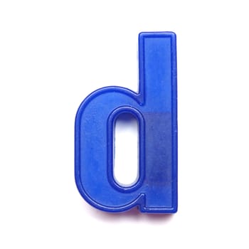 Magnetic lowercase letter D of the British alphabet