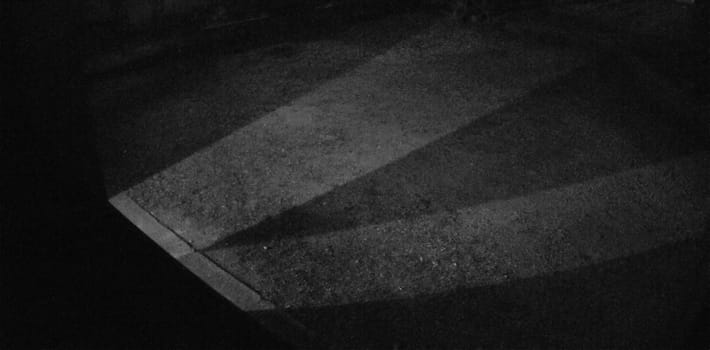 Light and shadow in infrared night view from security camera