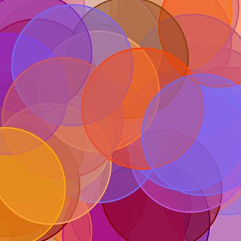 Abstract minimalist red orange brown violet illustration with circles useful as a background