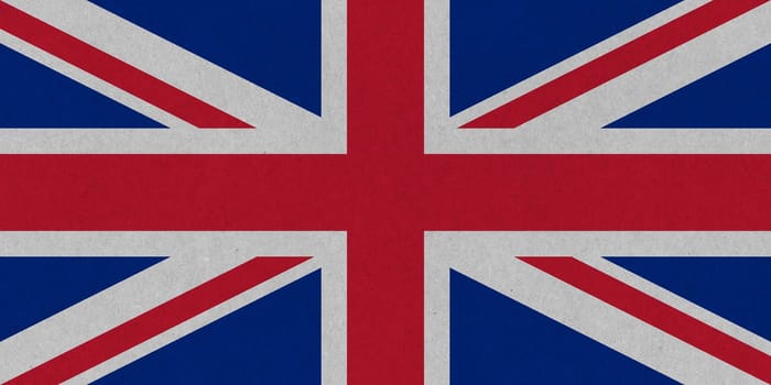 the British national flag of United Kingdom, Europe with paper texture