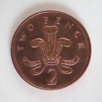 One Penny and Two Pence Pound coins money (GBP), currency of United Kingdom, soon to be withdrawn, possibly