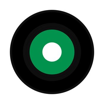 vinyl record vintage analog music recording medium with green label