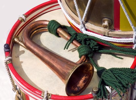 A British Army Bugle and Drum