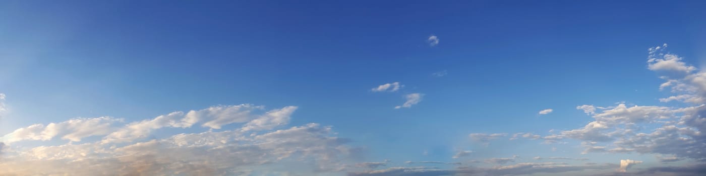 Panorama sky with cloud on a sunny day. Beautiful cirrus cloud.