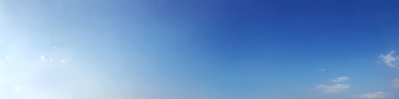 Panorama sky with cloud on a sunny day. Beautiful cirrus cloud.