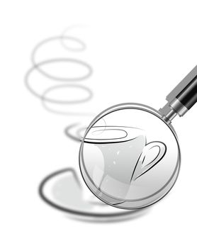 sketch illustration - cup of coffee made in 2d software