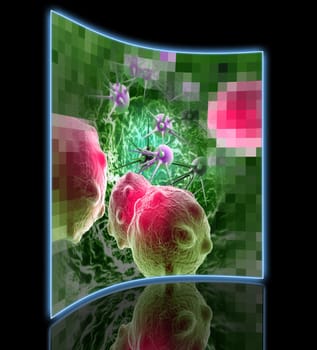 cancer cell made in 3d software