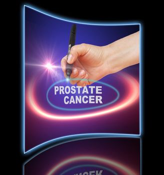 writing word  PROSTATE CANCER with marker on gradient background made in 2d software