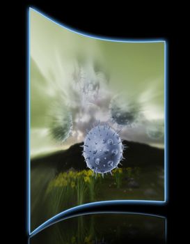 Pollen allergy concept made in 3d software