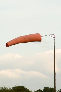 A windsock at an airfield