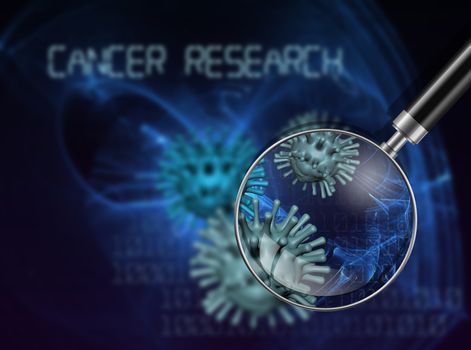 word CANCER RESEARCH  writing on  cancer image    background
