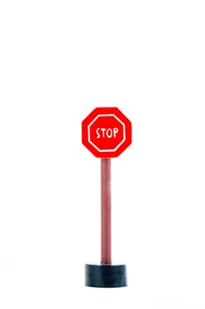 stop traffic sign isolated on white background with copy space for text