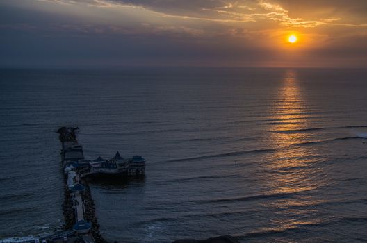 View of a restaurant on the sea called "La Rosa Nautica" in Lima Peru