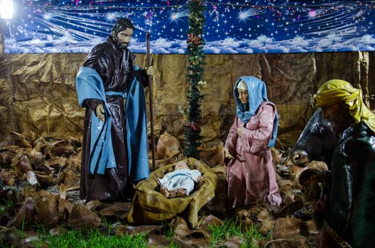 Staging of the birth of Jesus in Miraflores , Lima - Peru