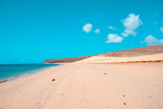 Sotavento Beach in Fuerteventura island, one of the eight Canary Islands, Spain.