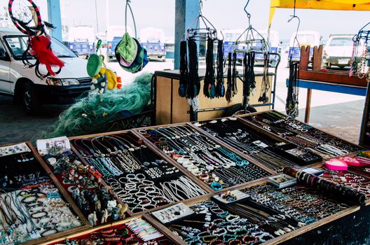 Crafts sale at the Pescadores Beach in Chorrillos, Lima - Peru