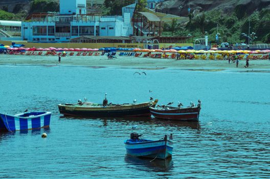 View from the beach Pescadores in Chorrillos, Lima- Peru