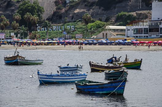 View from the beach Pescadores in Chorrillos, Lima- Peru