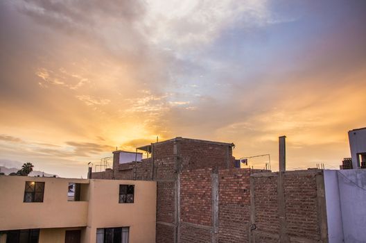View from behind of my house and the sunset