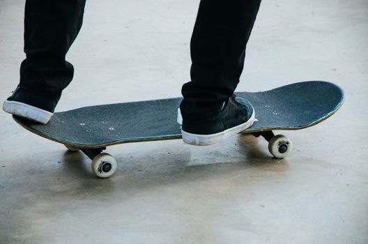 Skater practicing at the Miraflores skatepark in Lima - Peru