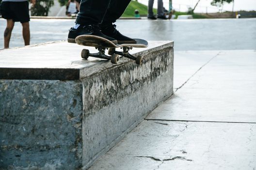 Skater practicing at the Miraflores skatepark in Lima - Peru